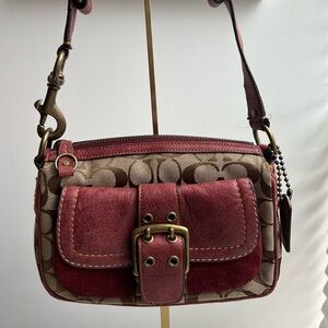 Coach burgundy shoulder bag
